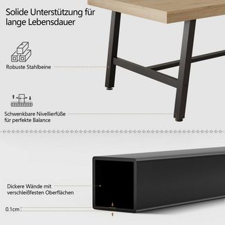 GarveeMore Esstisch Großer rechteckiger Esstisch für 6 bis 8 Personen