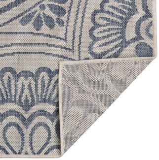 vidaXL Outdoor-Teppich Flachgewebe 200x280 cm Blaues Muster 340833