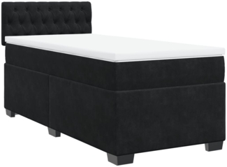 vidaXL Boxspringbett mit Matratze Schwarz 100x200 cm Samt 3286242