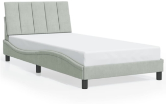 vidaXL Bettgestell ohne Matratze "Hanko" Hellgrau 100x200 cm Samt 3207831