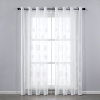 Qelus Vorhang 2er Set Sheer Voile Vorhänge Transparent Gardinen mit Ösen, (2 St), für Wohnzimmer Schlafzimmer