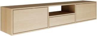 Selsey 'Framme' hängendes TV-Board mit drei Klappen und einer Ablage, Holzoptik Eiche, 150 cm