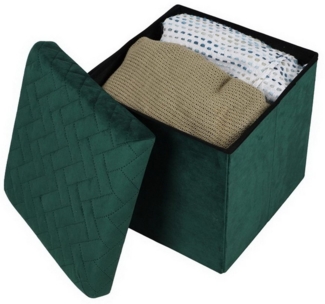 Urban Living Sitzwürfel Sitzhocker "VELOURS" Ottomane faltbar Aufbewahrungsbox, gepolsterter Sitz, Sitzmöbel mit Stauraum