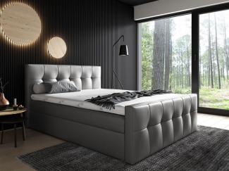 Boxspringbett OWEN 120x200 cm Kunstleder Grau
