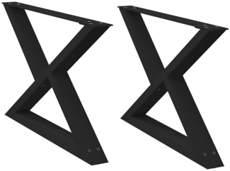 vidaXL Couchtischbeine 2 Stk. Schwarz 70x(42-43,3) cm Stahl 4012712