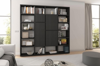 Regalwand Toro 88 System schwarzbraun Eiche