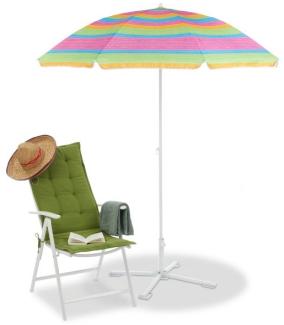 Gestreifter Strandschirm 210 cm hoch