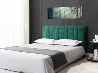 Vente-unique - Bettkopfteil - 180 cm - Samt - Grün - HERMINE