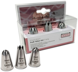 KAISER Profi-Tüllensortiment Patisserie Edelstahl 3teilig