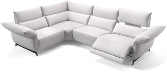 Sofanella Eckcouch CUNEO Ecksofa Ledersofa Eckgarnitur in Weiß