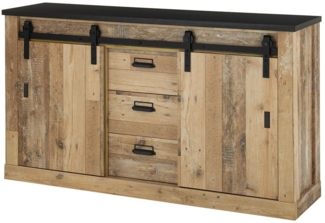 Sideboard Shilo / Sherwood , Holzwerkstoff, Metall , Holzfarben , 162 x 91 x 43 cm