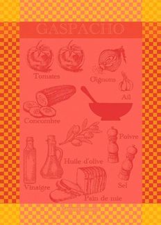 Garnier-Thiebaut Geschirrtuch Gaspacho Rosso 56x78 Cm 100% Gekämmte Baumwolle