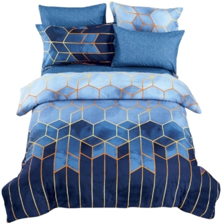 Coonoor Bettwäsche in Gr. 135x200, 200x200 oder 240x220 cm, Microfaser Gestreift Bettwäsche Set, Geometrisch Bettdeckenbezug Modern Deckenbezug Bettwaesche