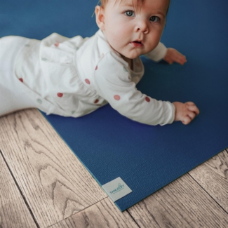 Krabbelmatte Sanosoft Blau 240x220cm | Öko-Tex und in Deutschland produziert - beidseitig rutschfeste Krabbelunterlage