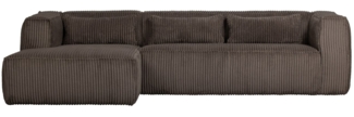 Ecksofa Bean mit Cordbezug, links Braun