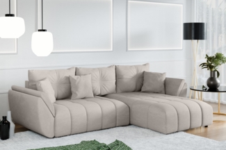 AX LIVING Antalya beige Eckschlafcouch mit Bettkasten 280 cm