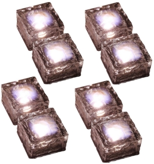 oyajia LED Solarleuchte Solarlampe für Außen, 8er Set LED Solar Wegbeleuchtung Eiswürfel-Lampe, LED fest integriert, Warmweiß