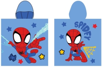 MARVEL Strandtuch Spiderman Poncho Strandtuch mit Kaputze 55 x 110 cm