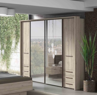 Kleiderschrank Schlafzimmerschrank 270cm Eiche Bianco