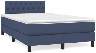 vidaXL Boxspringbett mit Matratze & LED Blau 120x190 cm Stoff 3270066