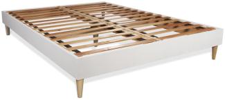 Matratze Windsor 135x200 cm + Bettgestell mit Lattenrost, H2, Memory-Schaum und Taschenfeder, Höhe: 26 cm, Weiß