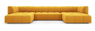 Micadoni Panorama Sofa Serena 5-Sitzer Samtstoff Gelb