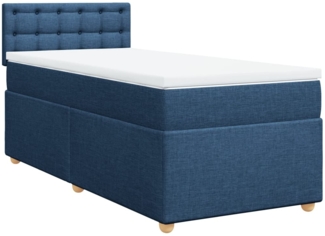vidaXL Boxspringbett mit Matratze Blau 80x200 cm Stoff 3286527