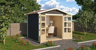 Karibu Gartenhaus 28mm Talkau 3 terragrau