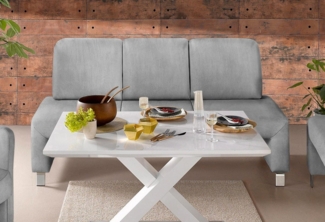 exxpo - sofa fashion Polsterbank Intenso, Sitzbank, Breite 162 cm, wahlweise in Leder oder Textil, hohe Bodenfreiheit, frei im Raum stellbar, hoher Sitzkomfort