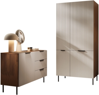 Schlafzimmer-Set Aocale III (Farbe: Nuss Warmia / Cashmere)