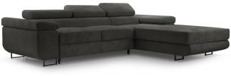 Furnix Ecksofa NILLONA L-Sofa Polsterecke mit Schlaffunktion Bettkasten, elegant, topaktueller Cord-Polsterstoff, Maße 280x90x203 cm, Metallfüße