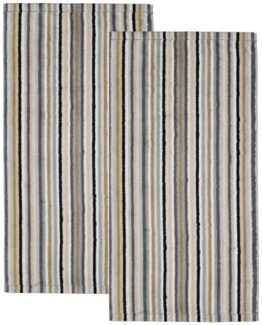 Cawö Handtuch 2 Stück Cawö Life Style Handtücher 7048-37 Streifen kiesel 50x100, Walkfrottier (2-St), 100% Baumwolle