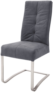 Schwingstuhl Silke / Salva, Edelstahl, Stoff, Grau, 45 x 102 x 63 cm