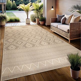 OTTO home Teppich Toronto auch als Läufer erhältlich, rechteckig, Höhe: 3 mm, In- und Outdoor geeignet, Sisal-Optik, Wetterfest & UV-beständig, Boho