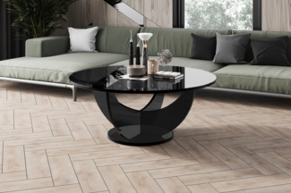 designimpex Couchtisch Design HRC-111 Hochglanz Wohnzimmertisch Rund Tisch 100x45 cm