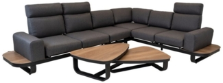 Lesli Living Gartenlounge-Set Zanzibar, (3 Sitze verstellbar, 4-tlg, Ecklounge mit 2 Loungetischen), 5 Personen, wetterfestes Aluminium-Gestell