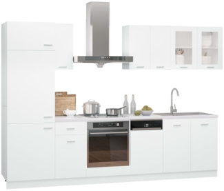 vidaXL 8-tlg. Küchenzeile Lyon Weiß Holzwerkstoff 3067639