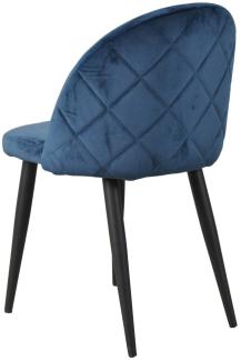 SIT&CHAIRS Stuhl Stahl Samt Navy Blue