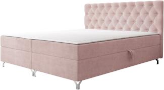 Mirjan24 Boxspringbett mit H3-Matratze Cylio II, rosa, 160x200 cm