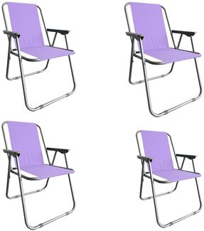 Campingstuhl Anglersessel Gartenstuhl Sessel mit Armlehne violett 4er Set
