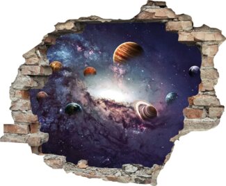 queence Wandtattoo Planeten (1 St), Wandsticker, Wandbild, selbstklebend, 3D, Wanddurchbruch