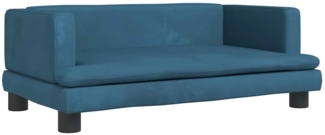 vidaXL Hundebett Blau 80x45x30 cm Samt 171894