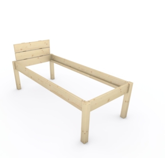 Pfostenbett "metallarm" Fichte Holzbett "Daybett" 80 x 190cm 58cm Einzelbett