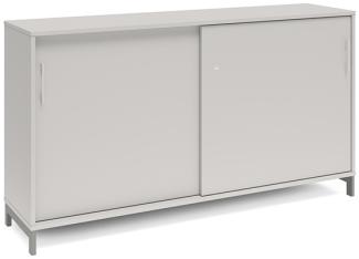 Büroschrank DNA 1600x890 mm Lichtgrau/Alu-Grau Schiebetür 2A4