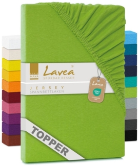 Lavea Spannbettlaken Maya, in Gr. 60x140, 90x200, 120x200, 140x200, 180x200 oder 200x220 cm, Baumwolle, Gummizug: rundum, (1 Stück), Jersey Spannbetttuch für Topper, Boxspring- und Wasserbetten