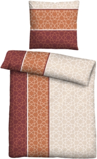 Traumhaft schlafen - Castell - Markenbettwäsche Feinbiber Bettwäsche 0301109 LÄNGSMUSTER, burgund, 1x 155x200 cm + 1x 80x80 cm