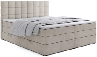 Labett Boxspringbett mit Bettkasten Doppelmatratze & Topper IGELLA KING 180x200 200x200 (Doppelbett, Bettkasten, Matratze, Topper), Bonellfederkern- und Taschenfederkernmatratze