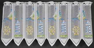 Gardinen Kranzusch Scheibengardine nach Maß Leuchtturm, Stangendurchzug (1 St), transparent, Stablöcher,transparent,verschiedene Höhen, Breiten, Farben