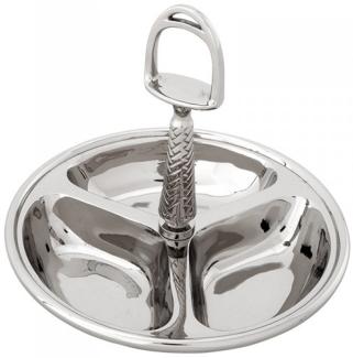 Edle 3-er Schale aus vernickeltem Metall H 20 cm, D 22,5 cm Luxus Qualität - wunderschöne Schale für Nüsse Zucker oder Salzgebäck - Casa Padrino