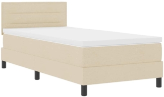 vidaXL Boxspringbett mit Matratze mit Matratze Creme 90 x 190 cm Stoff 3338578
